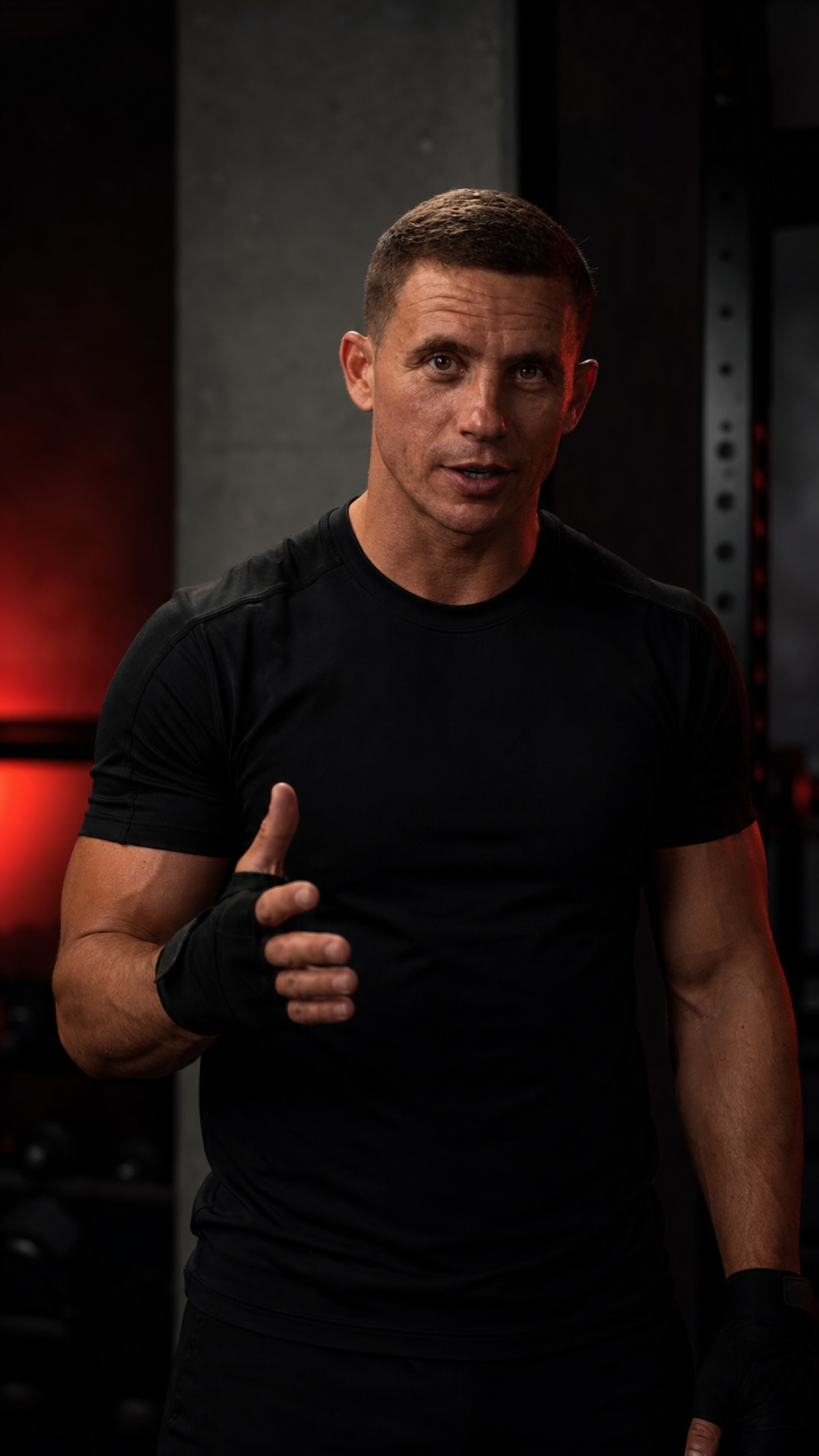 Тренер Fitness Beyond у темній тренувальній студії